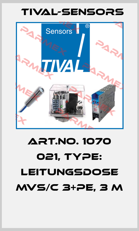 Art.No. 1070 021, Type: Leitungsdose MVS/C 3+PE, 3 m  Tival-Sensors
