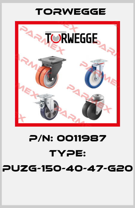 P/N: 0011987 Type: PUZG-150-40-47-G20  Torwegge
