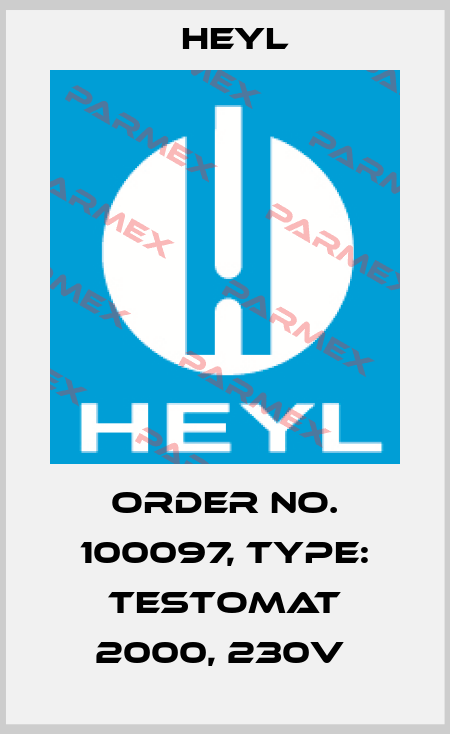 Order No. 100097, Type: Testomat 2000, 230V  Heyl