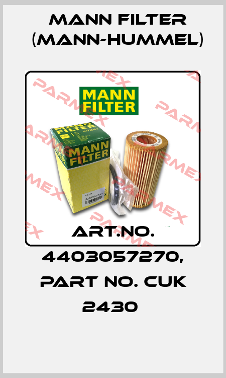 Art.No. 4403057270, Part No. CUK 2430  Mann Filter (Mann-Hummel)
