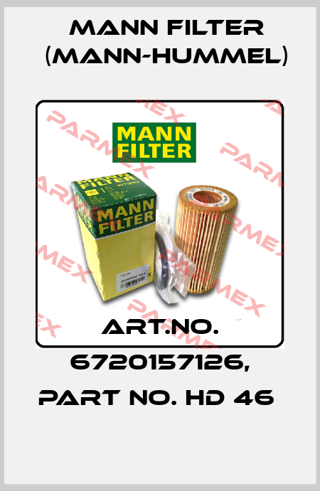 Art.No. 6720157126, Part No. HD 46  Mann Filter (Mann-Hummel)