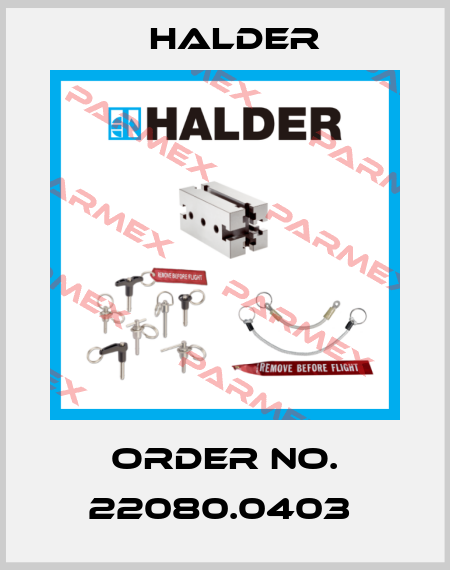 Order No. 22080.0403  Halder