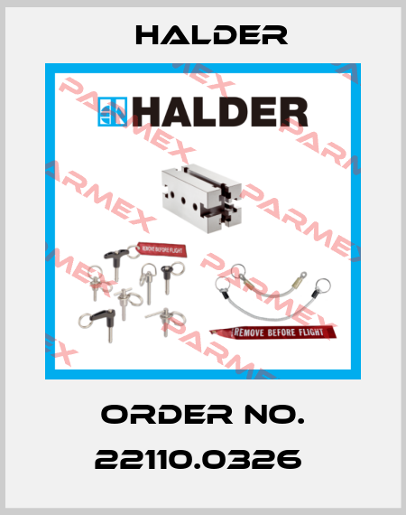 Order No. 22110.0326  Halder