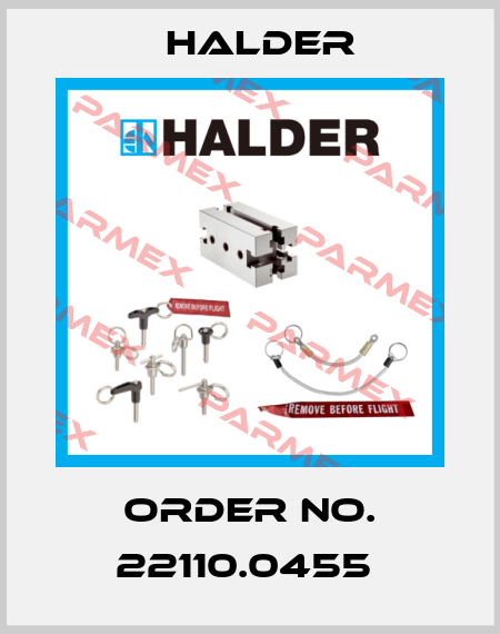 Order No. 22110.0455  Halder