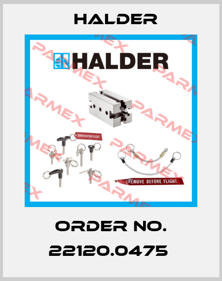 Order No. 22120.0475  Halder