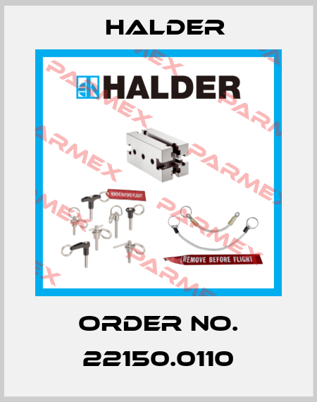 Order No. 22150.0110 Halder