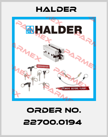Order No. 22700.0194  Halder