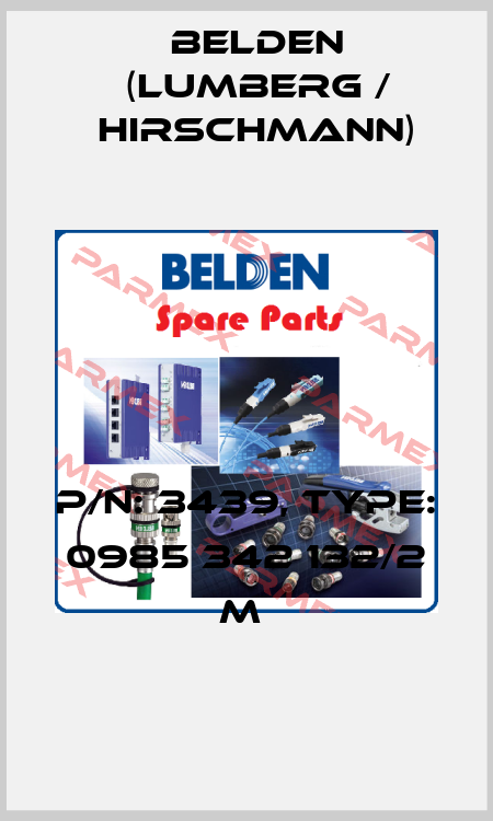 P/N: 3439, Type: 0985 342 132/2 M  Belden (Lumberg / Hirschmann)