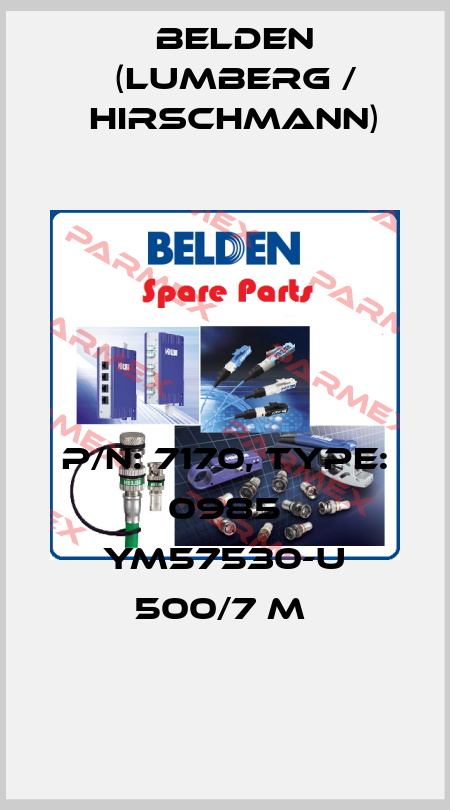 P/N: 7170, Type: 0985 YM57530-U 500/7 M  Belden (Lumberg / Hirschmann)