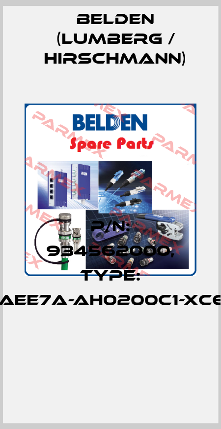 P/N: 934562000, Type: GAN-DAEE7A-AH0200C1-XC607-AD  Belden (Lumberg / Hirschmann)
