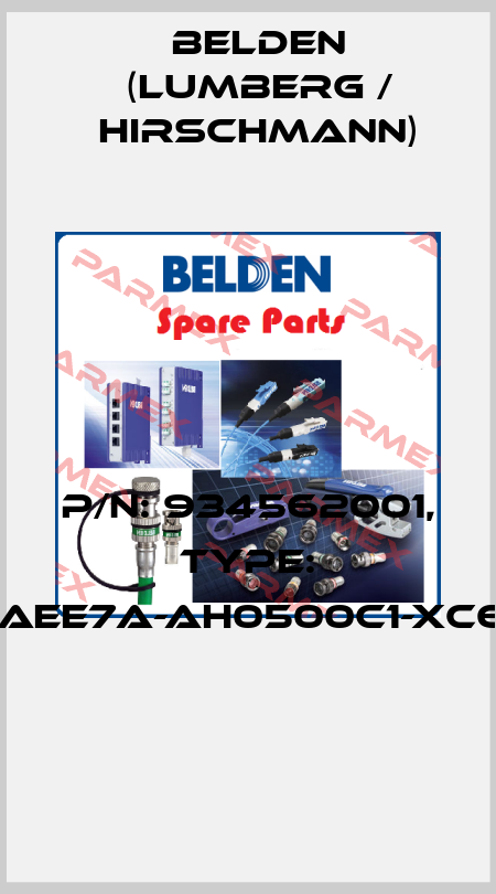 P/N: 934562001, Type: GAN-DAEE7A-AH0500C1-XC607-AC  Belden (Lumberg / Hirschmann)