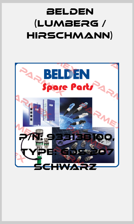 P/N: 933138100, Type: GDS 207 schwarz  Belden (Lumberg / Hirschmann)
