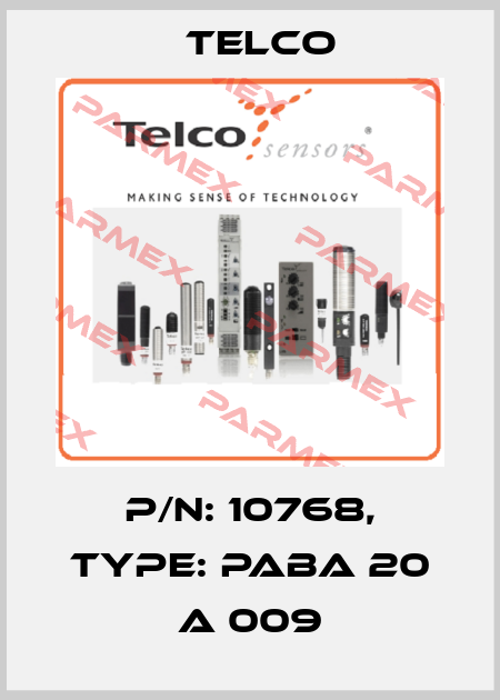 p/n: 10768, Type: PABA 20 A 009 Telco