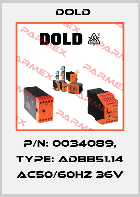 p/n: 0034089, Type: AD8851.14 AC50/60HZ 36V Dold