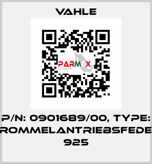 P/n: 0901689/00, Type: TROMMELANTRIEBSFEDER 925 Vahle