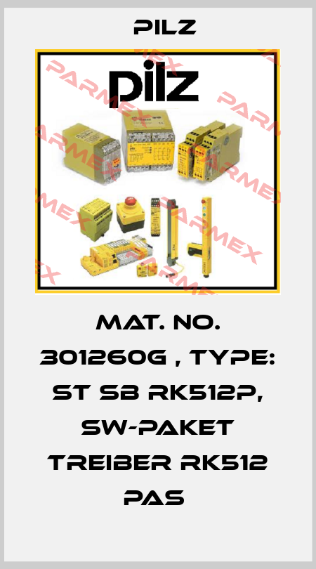 Mat. No. 301260G , Type: ST SB RK512P, SW-Paket Treiber RK512 pas  Pilz