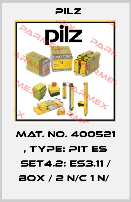 Mat. No. 400521 , Type: PIT es Set4.2: es3.11 / box / 2 n/c 1 n/  Pilz