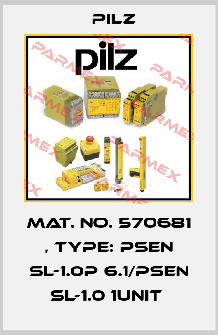 Mat. No. 570681 , Type: PSEN sl-1.0p 6.1/PSEN sl-1.0 1unit  Pilz