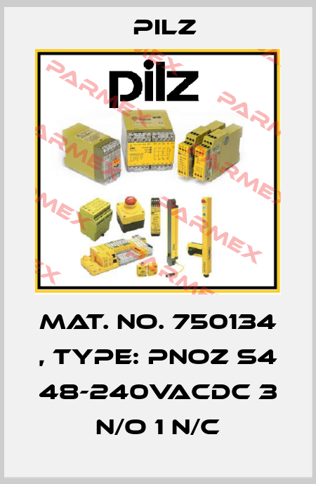 Mat. No. 750134 , Type: PNOZ s4 48-240VACDC 3 n/o 1 n/c Pilz