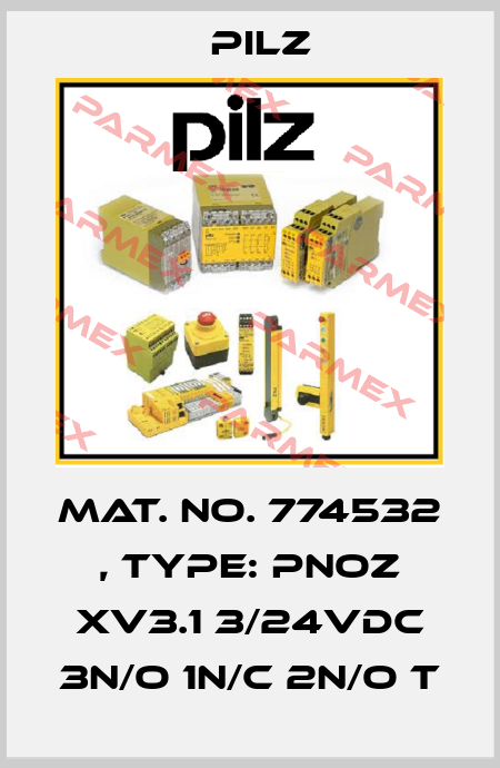 Mat. No. 774532 , Type: PNOZ XV3.1 3/24VDC 3n/o 1n/c 2n/o t Pilz