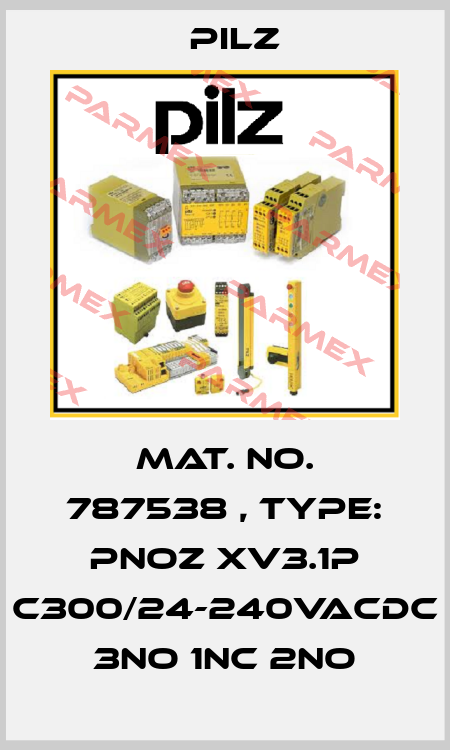 Mat. No. 787538 , Type: PNOZ XV3.1P C300/24-240VACDC 3no 1nc 2no Pilz