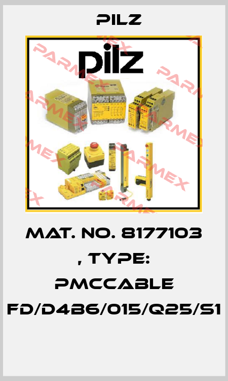 Mat. No. 8177103 , Type: PMCcable FD/D4B6/015/Q25/S1  Pilz