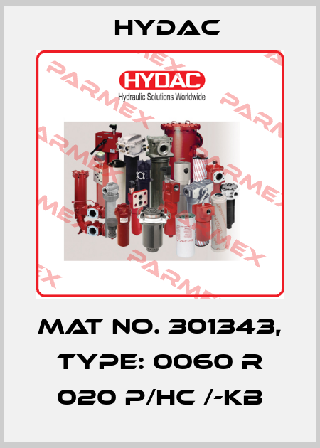 Mat No. 301343, Type: 0060 R 020 P/HC /-KB Hydac