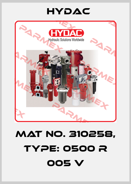 Mat No. 310258, Type: 0500 R 005 V Hydac