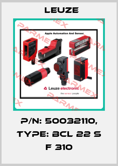 p/n: 50032110, Type: BCL 22 S F 310 Leuze
