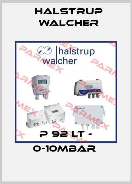 P 92 LT - 0-10mbar  Halstrup Walcher