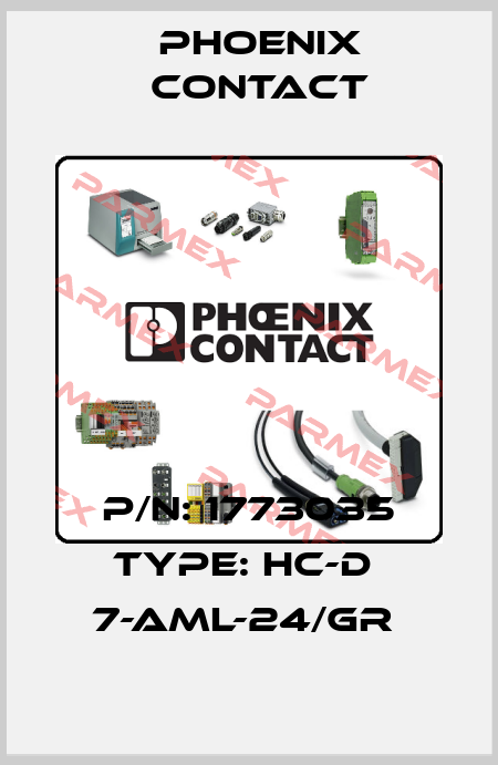 P/N: 1773035 Type: HC-D  7-AML-24/GR  Phoenix Contact