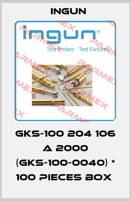 GKS-100 204 106 A 2000 (GKS-100-0040) * 100 pieces box  Ingun
