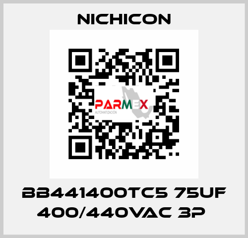 BB441400TC5 75Uf 400/440VAC 3P  NICHICON