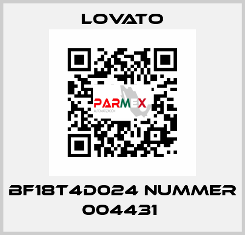 BF18T4D024 NUMMER 004431  Lovato