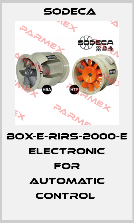 BOX-E-RIRS-2000-E  ELECTRONIC FOR AUTOMATIC CONTROL  Sodeca