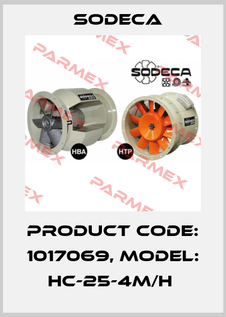 Product Code: 1017069, Model: HC-25-4M/H  Sodeca