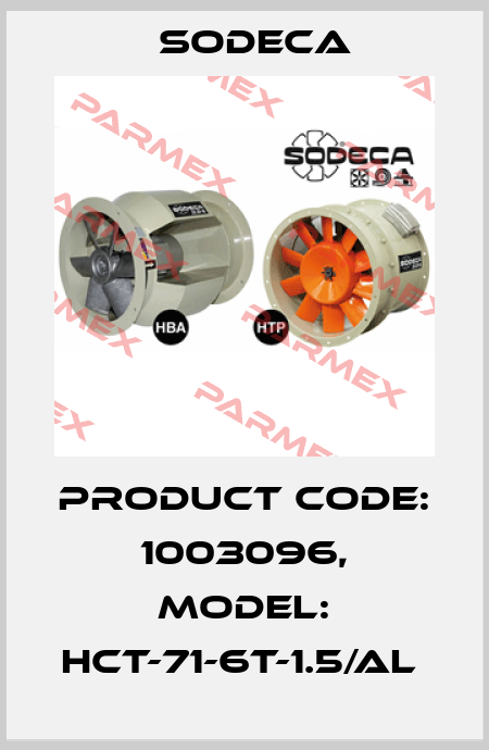 Product Code: 1003096, Model: HCT-71-6T-1.5/AL  Sodeca