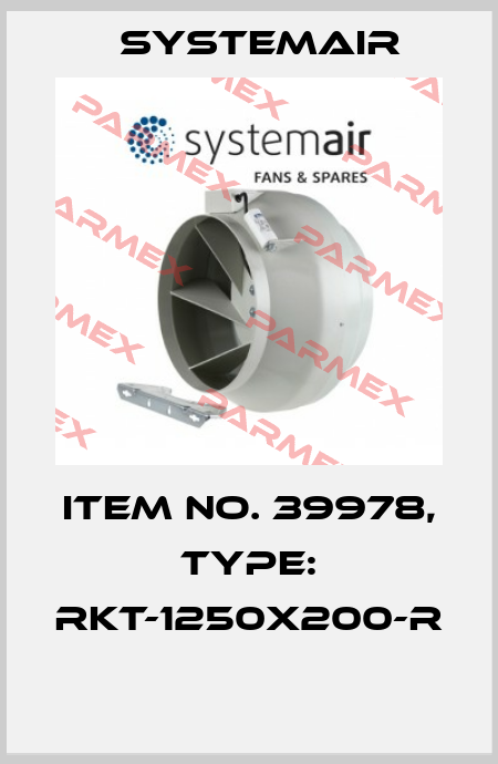 Item No. 39978, Type: RKT-1250x200-R  Systemair