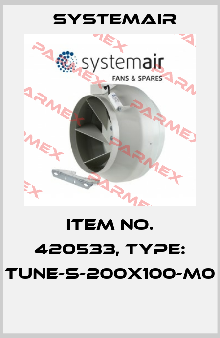 Item No. 420533, Type: TUNE-S-200x100-M0  Systemair