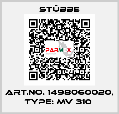 Art.No. 1498060020, Type: MV 310  Stübbe