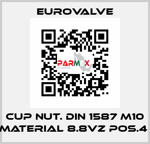 CUP NUT. DIN 1587 M10 MATERIAL 8.8VZ POS.4  Eurovalve