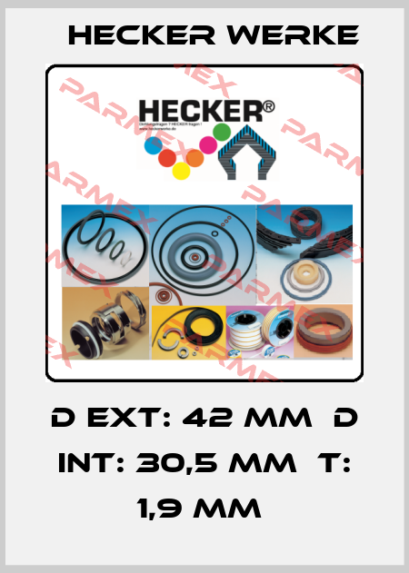D EXT: 42 MM  D INT: 30,5 MM  T: 1,9 MM  Hecker Werke