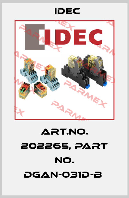 Art.No. 202265, Part No. DGAN-031D-B  Idec