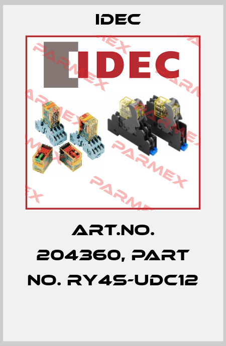 Art.No. 204360, Part No. RY4S-UDC12  Idec