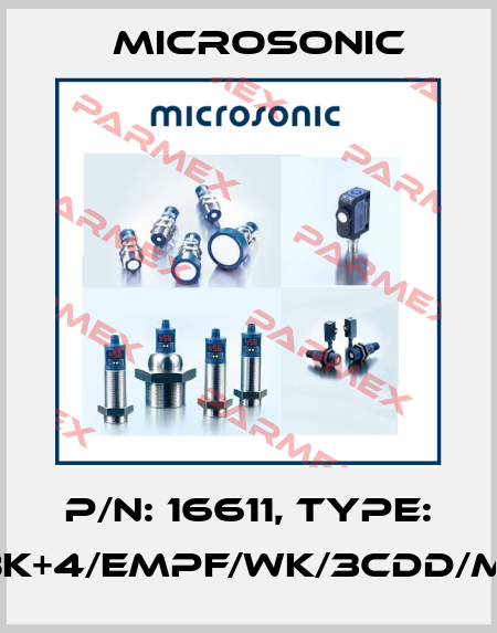 p/n: 16611, Type: dbk+4/Empf/WK/3CDD/M18 Microsonic