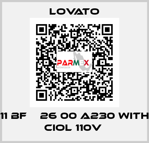 11 BF К 26 00 A230 WITH CIOL 110V  Lovato