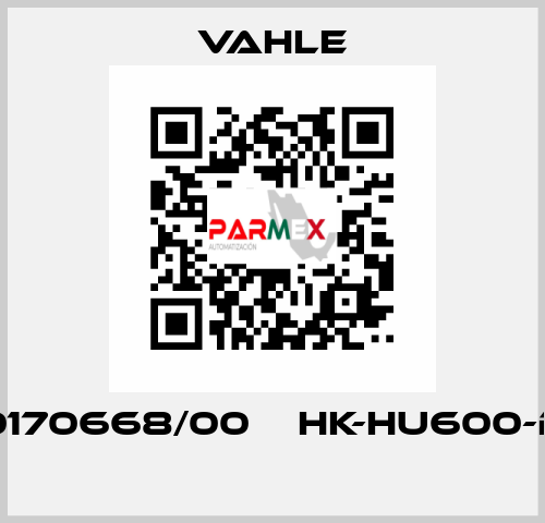 0170668/00    HK-HU600-D  Vahle