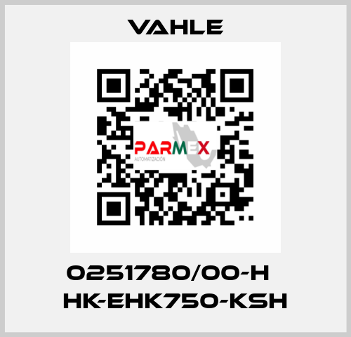 0251780/00-H    HK-EHK750-KSH  Vahle