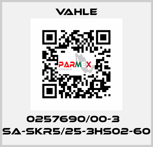 0257690/00-3    SA-SKR5/25-3HS02-60  Vahle