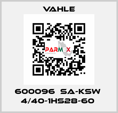 600096  SA-KSW  4/40-1HS28-60  Vahle